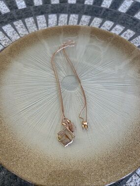 Kendra Scott Arlet Rose Gold Pendant Necklace with Faceted Stone